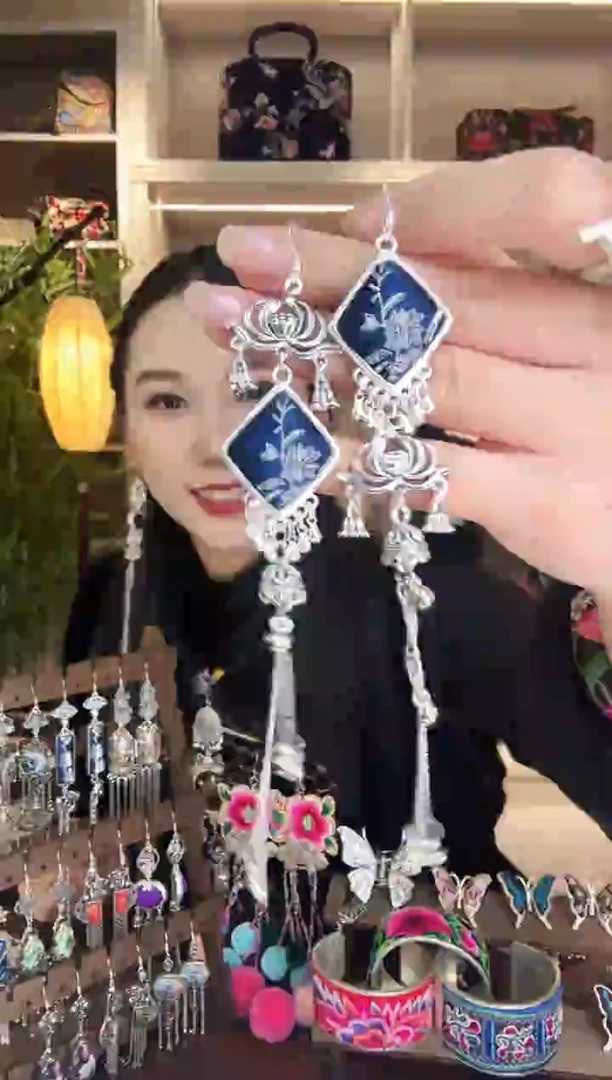 刺绣纯手工民族风耳环