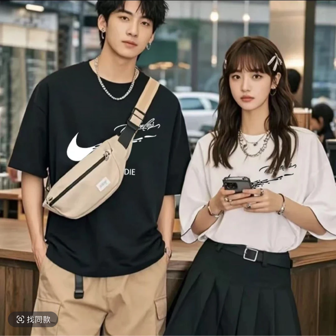 【3】15重磅长绒棉短袖圆领云柔水光T打底衫男女纯棉T恤304