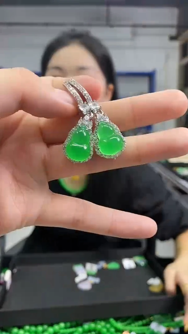 未镶嵌翡翠耳饰闪购链接多样性发其一颜色微差