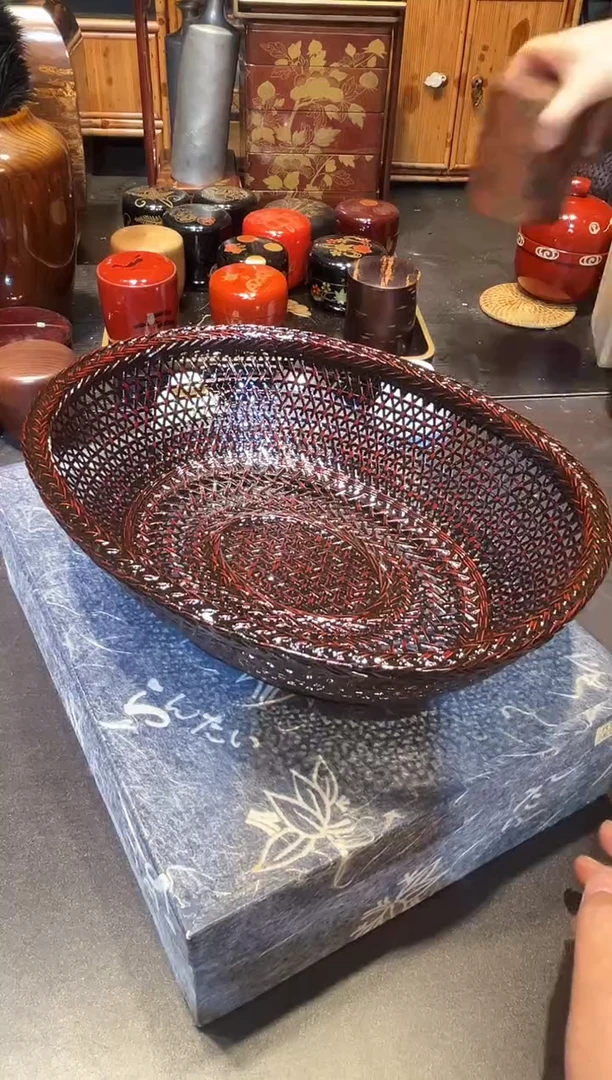 九篮 篮胎漆竹编篮子