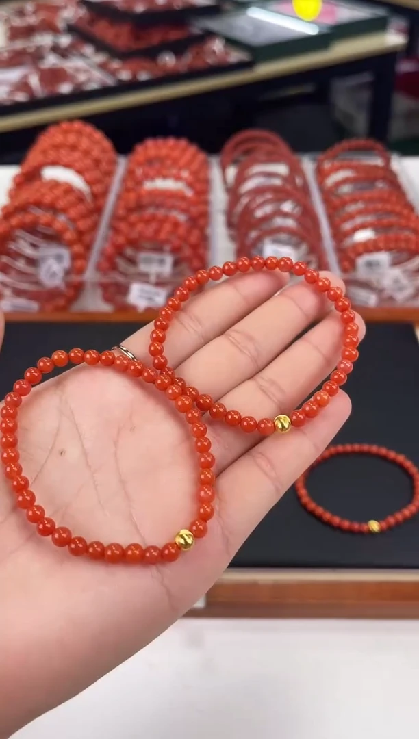 【闪购商品】南红玛瑙保山diy手串4+银S925镶嵌（多样式发其一）