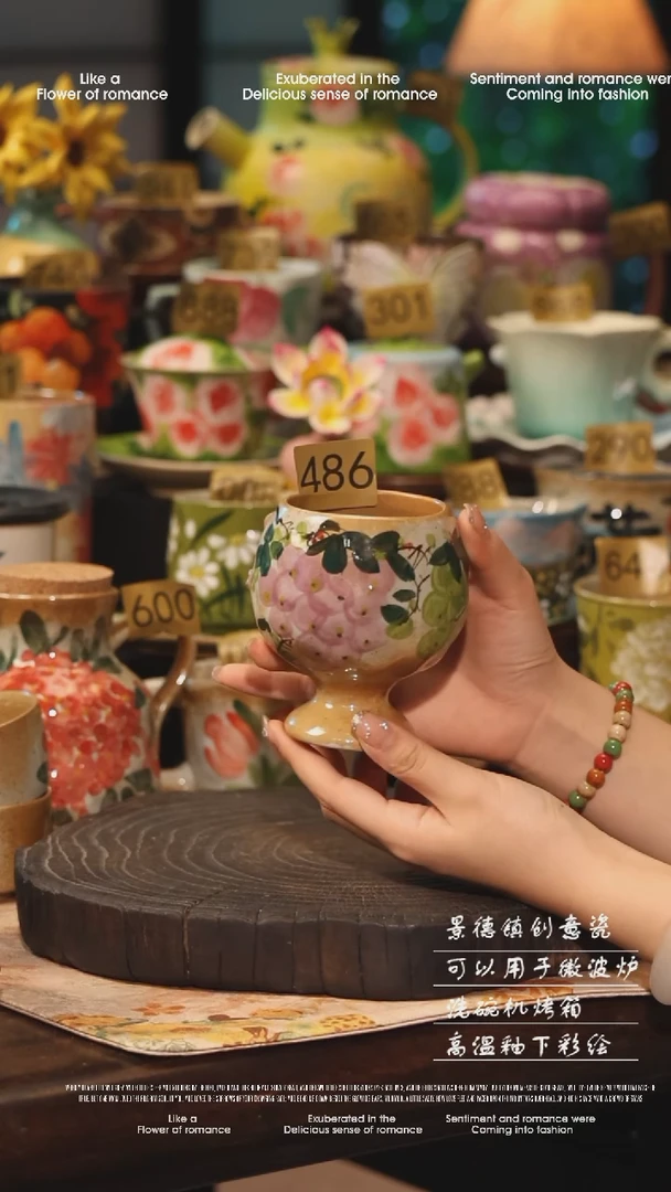 陶瓷486景德镇高温釉下彩手工手绘款式