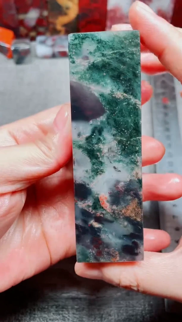 玉桂林鸡血玉素章3.0左右--28