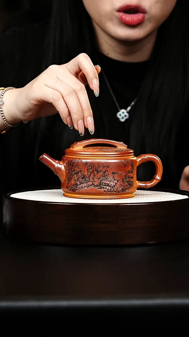 茶壶紫砂竹节汉瓦