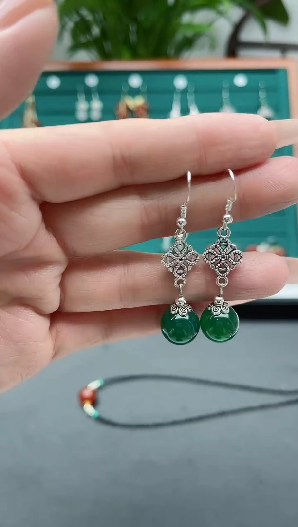 【闪购商品】玛瑙/玉髓耳饰银S925镶嵌03