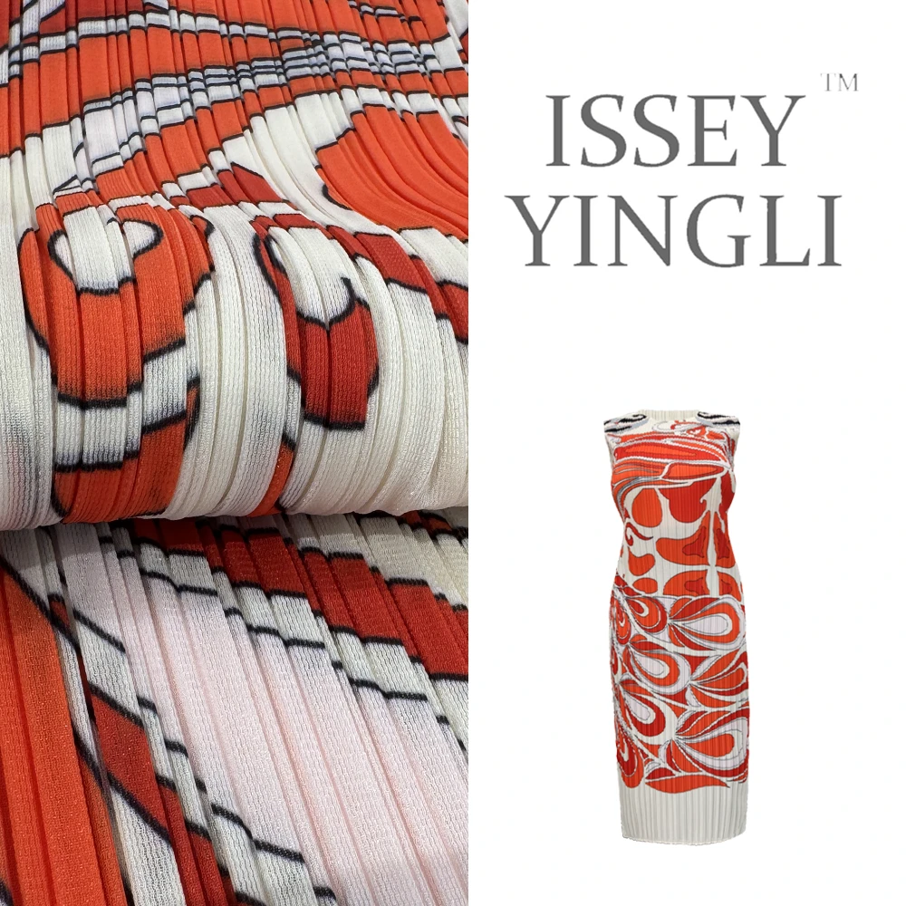 莉褶宅宅褶皱女士夏季无袖连衣裙设计师印花女气质显瘦连衣裙2564