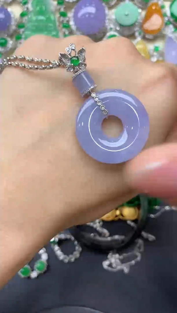 【闪购商品】翡翠吊坠(不含链)18K金镶嵌442-中国好珍宝