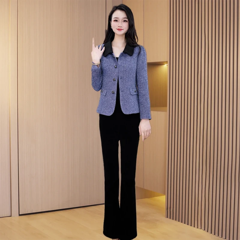 拉夏贝尔小香风西装外套女士2025爆款春秋高端今年流行妈妈短上衣