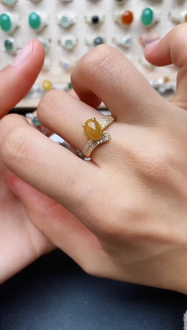 【闪购商品】翡翠戒指银S925镶嵌缅甸翡翠