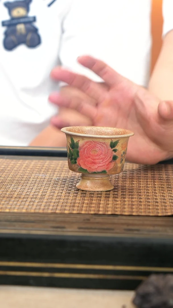 茶壶紫砂LJY29《高足杯》白玉段柴烧