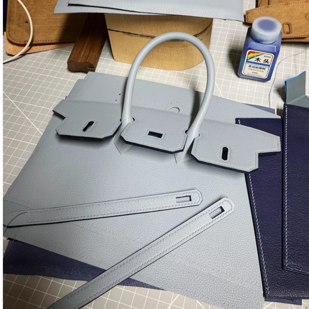 【定制】全手缝高定头层牛皮手提商务高档稀有皮女士包轻奢单肩包