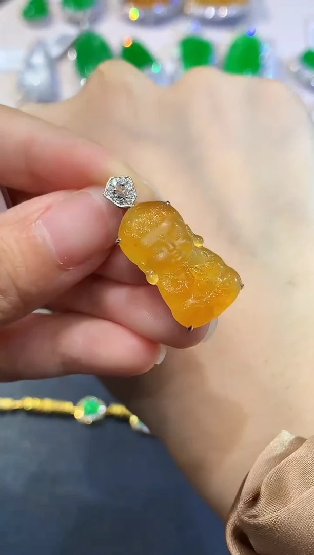 翡翠18K金镶嵌吊坠(不含链)紫*CY多样性发其一
