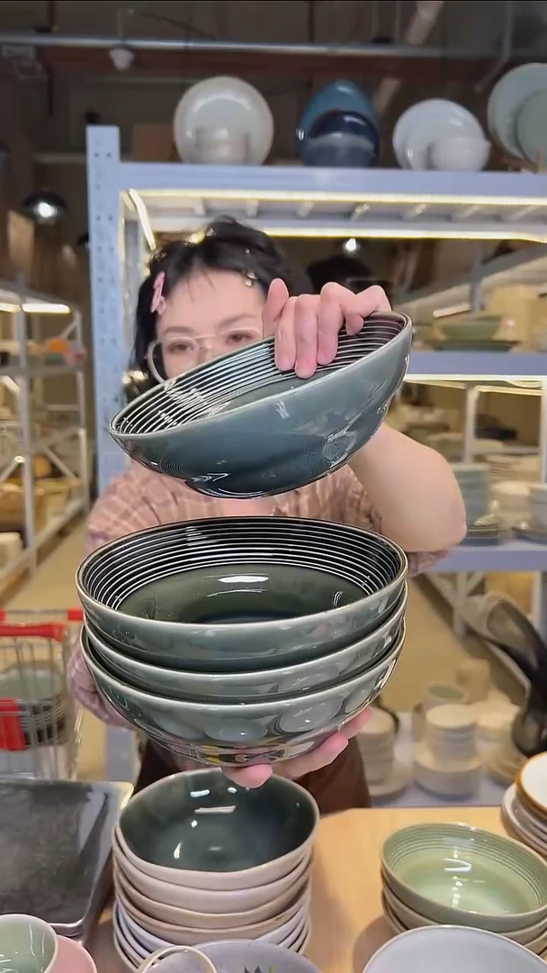 瓷20外贸尾货高温釉下彩陶瓷餐具默认微瑕