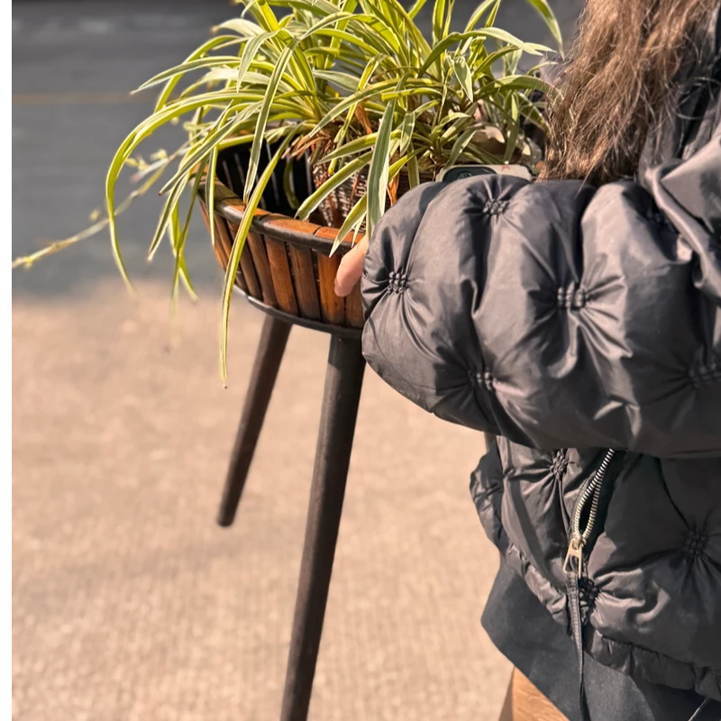 北欧创意藤编竹编草编花篮木质高花架落地式室内客厅装饰绿萝花盆