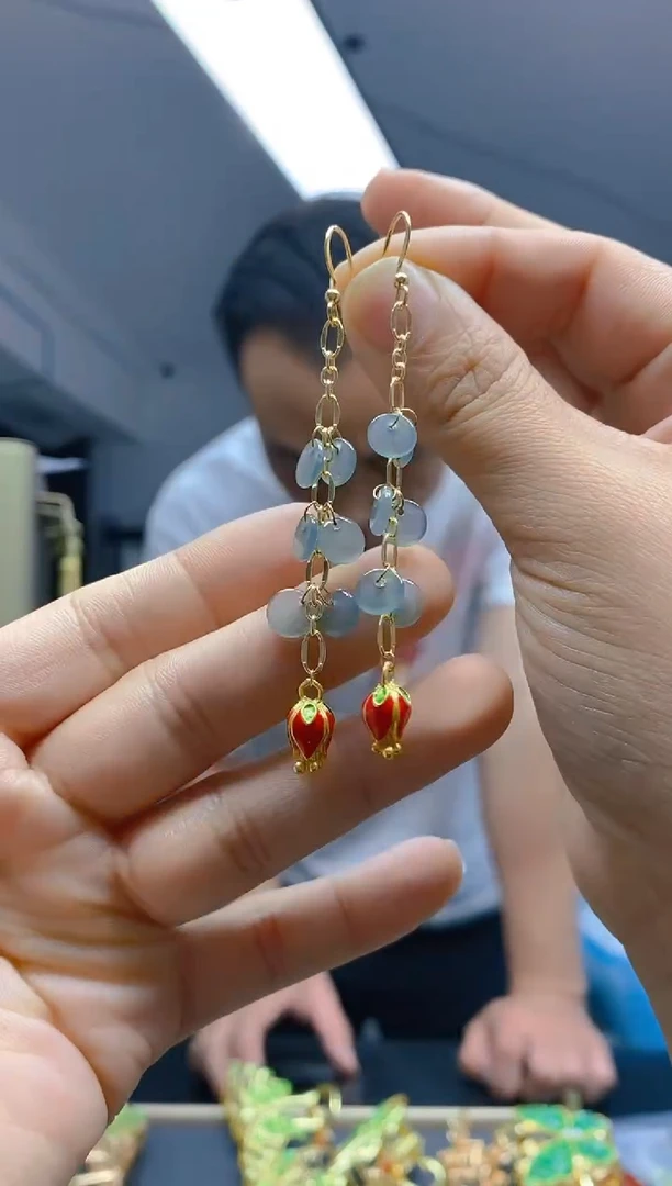 【闪购商品】翡翠耳饰合金151翡翠耳钩