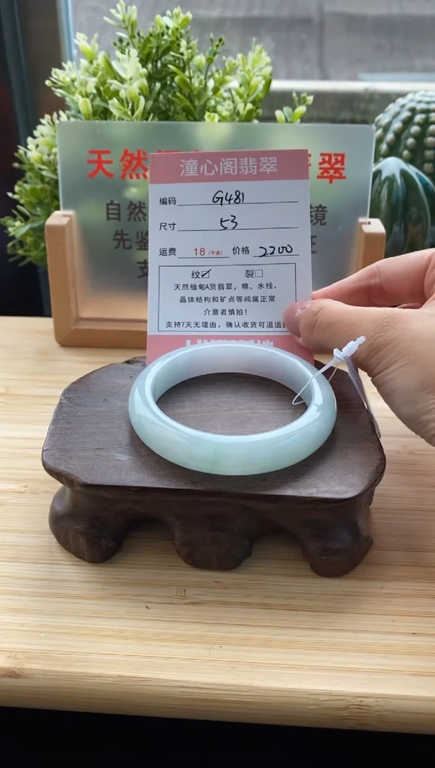未镶嵌手镯翡翠53圈口 编码 G481