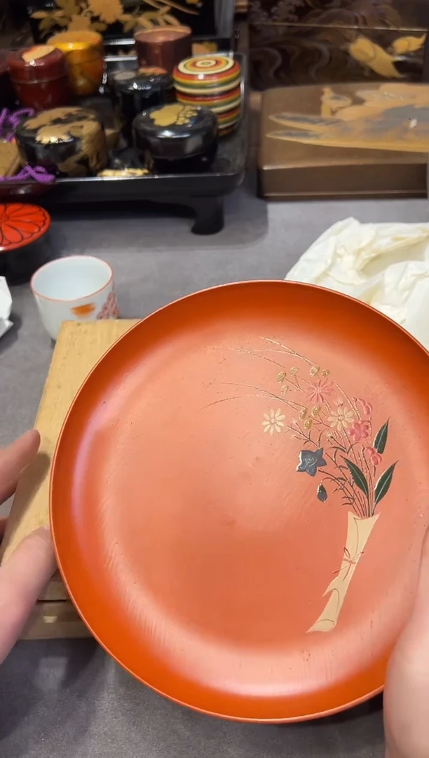 金莳绘 茶盘两片（作家器）