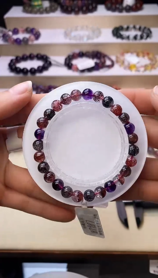 【闪购商品】水晶手链未镶嵌黑加仑超七单圈7m+