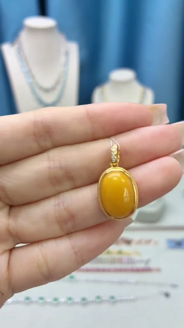 蜜蜡项链银S925镶嵌040JH0104产品一个（多样性）