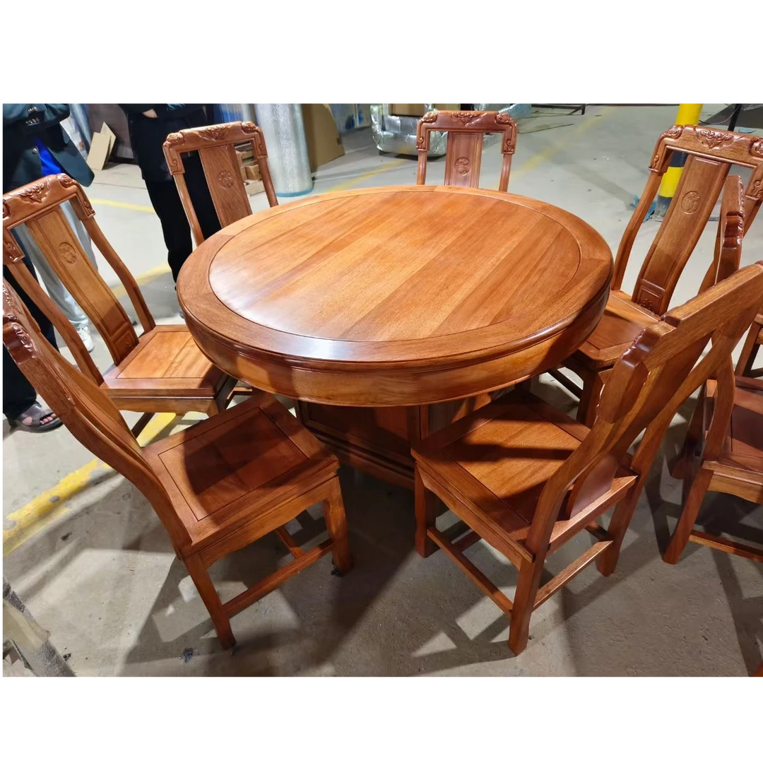 菠萝格烫蜡工艺0甲醛格木全实木复古新中式简约餐桌家用吃饭桌