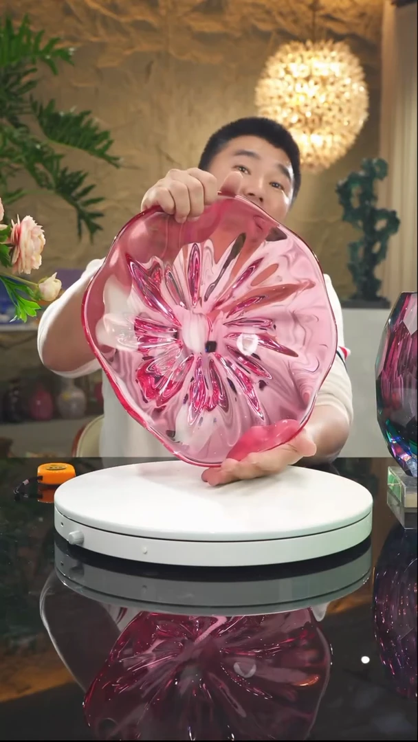 【闪购商品】瓷片金红郁金香果盘
