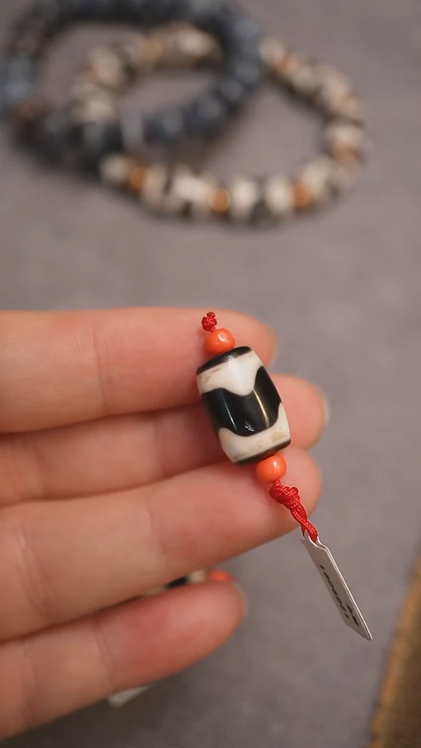 未镶嵌颈饰玛瑙/玉髓蚀花玛瑙珠定制编绳