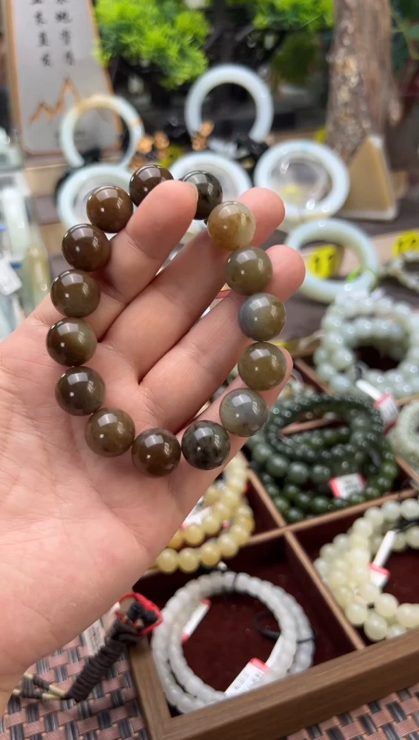 手串未镶嵌和田玉若羌料手串卡14