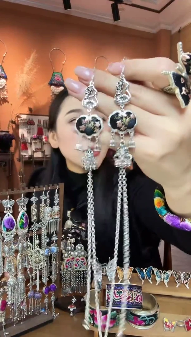 刺绣纯手工民族风耳环