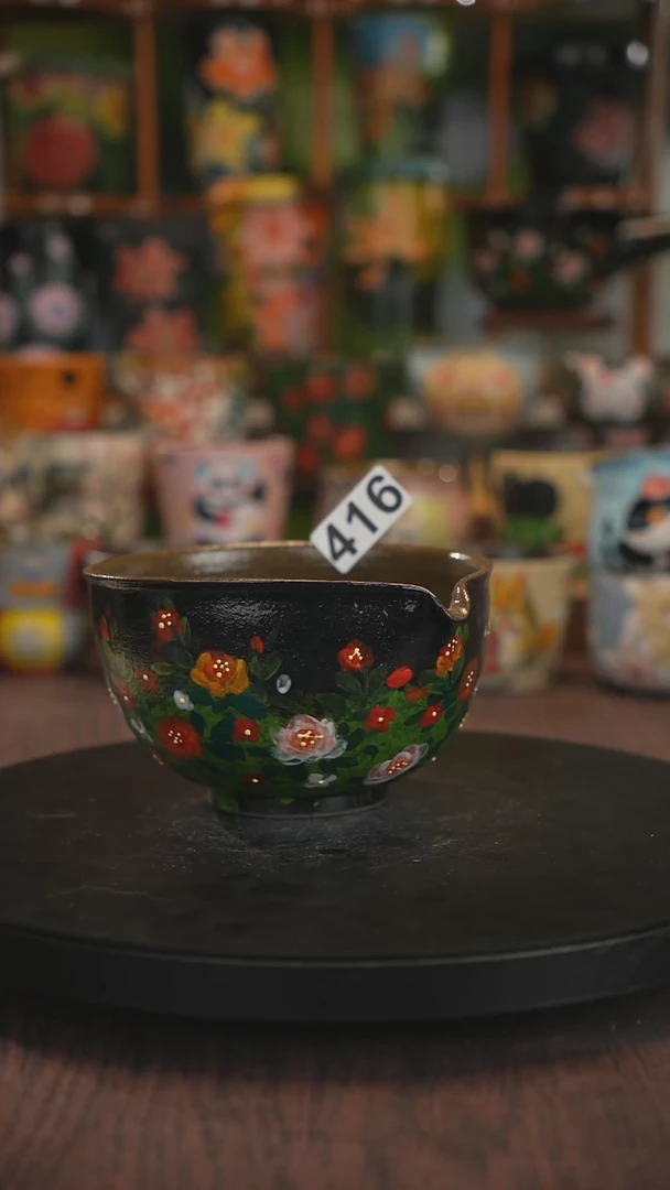 紫砂油画手绘釉下彩416