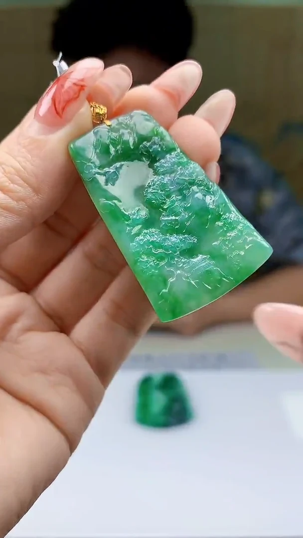 【闪购商品】定制翡翠未镶嵌4688ty-毛货挂件131