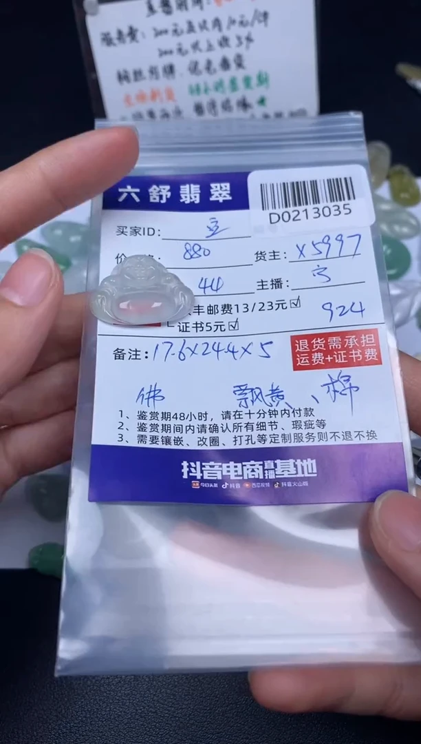 【闪购商品】翡翠吊坠(不含链)未镶嵌D0213035