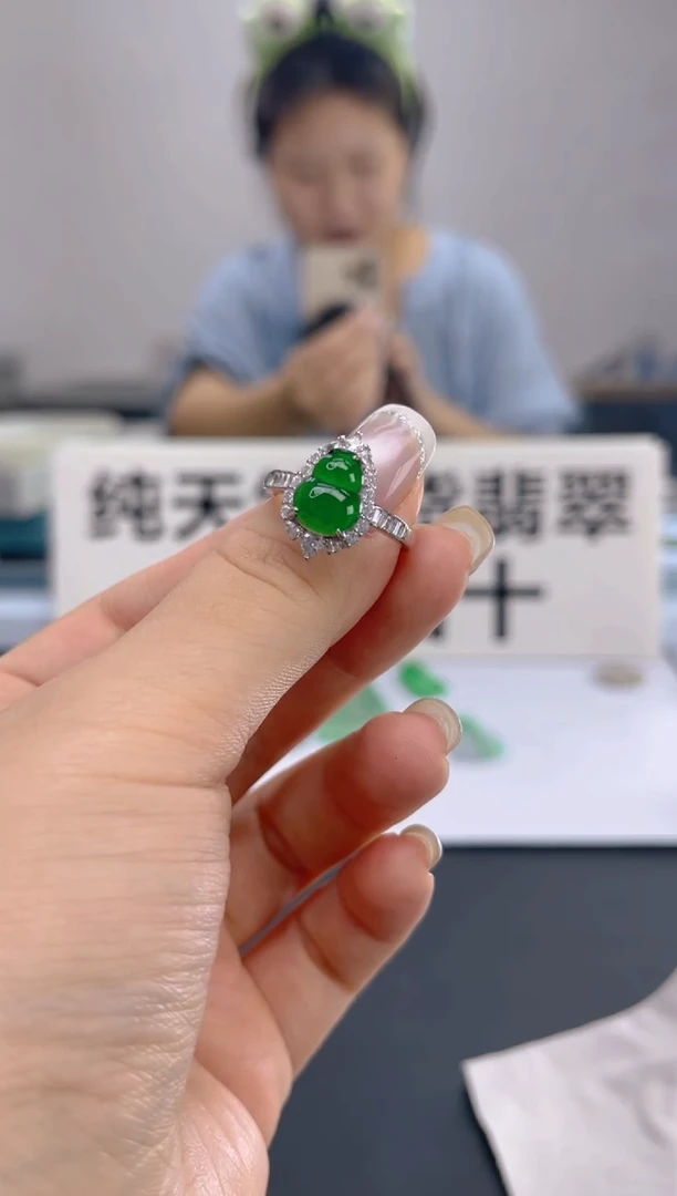 翡翠银S925镶嵌颈饰天然A货翡翠  211