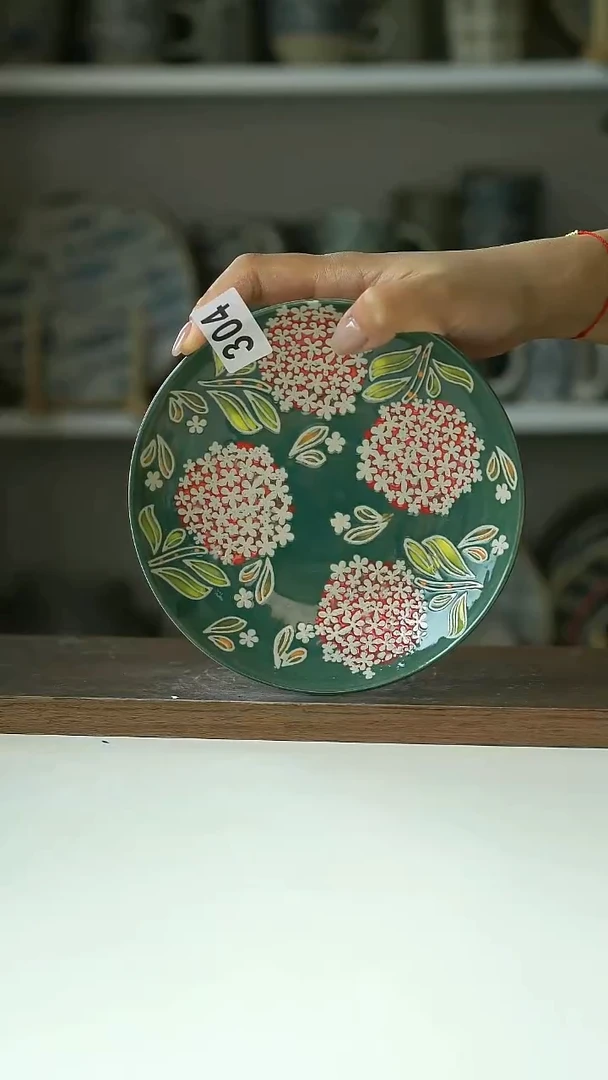 陶瓷304微瑕绣球甜品碟@4-2@