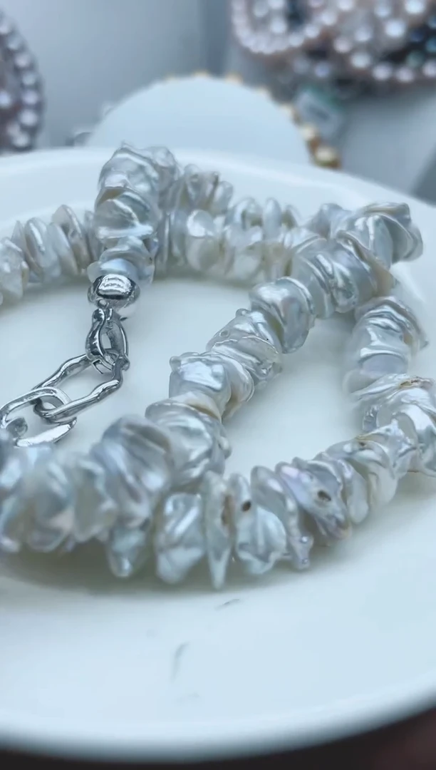 【闪购商品】淡水珍珠颈饰钛钢1