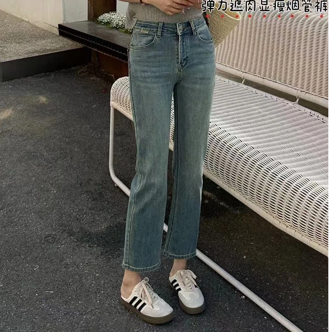 33358春季新款超柔软舒适四面弹不挑人九分烟管裤女