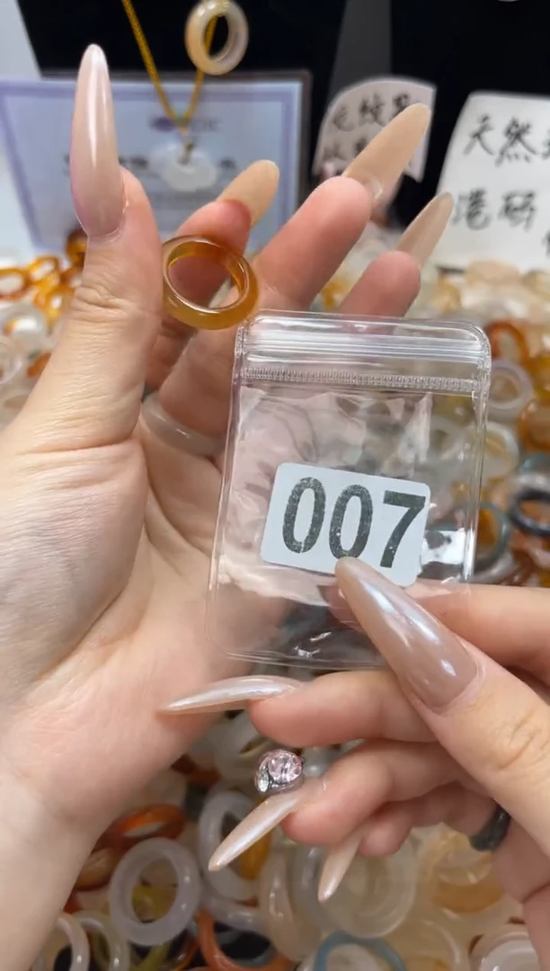 玛瑙/玉髓戒圈未镶嵌9/007