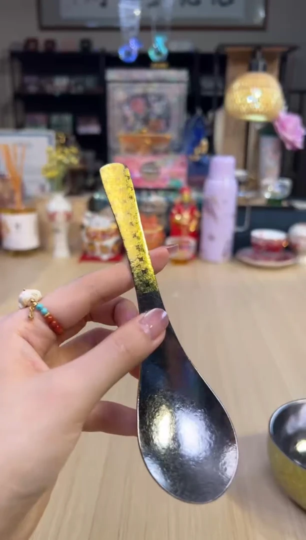 纯钛彩勺-金