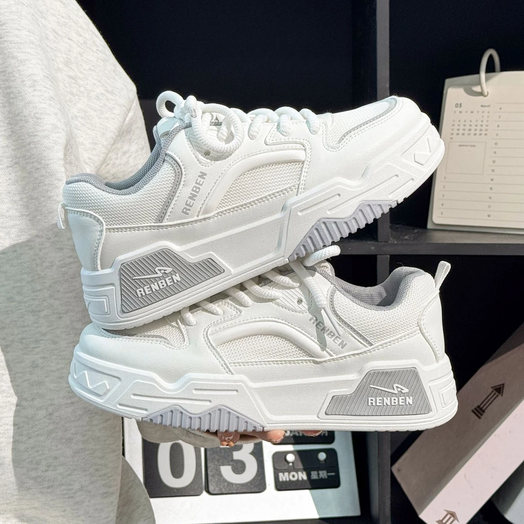 人本美式复古小白鞋女2025春季新款ins潮小众休闲鞋原创设计板鞋