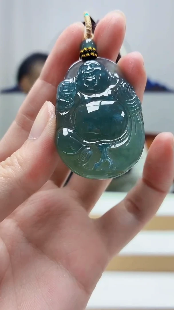 未镶嵌定制翡翠4898zm-毛货挂件佛公40