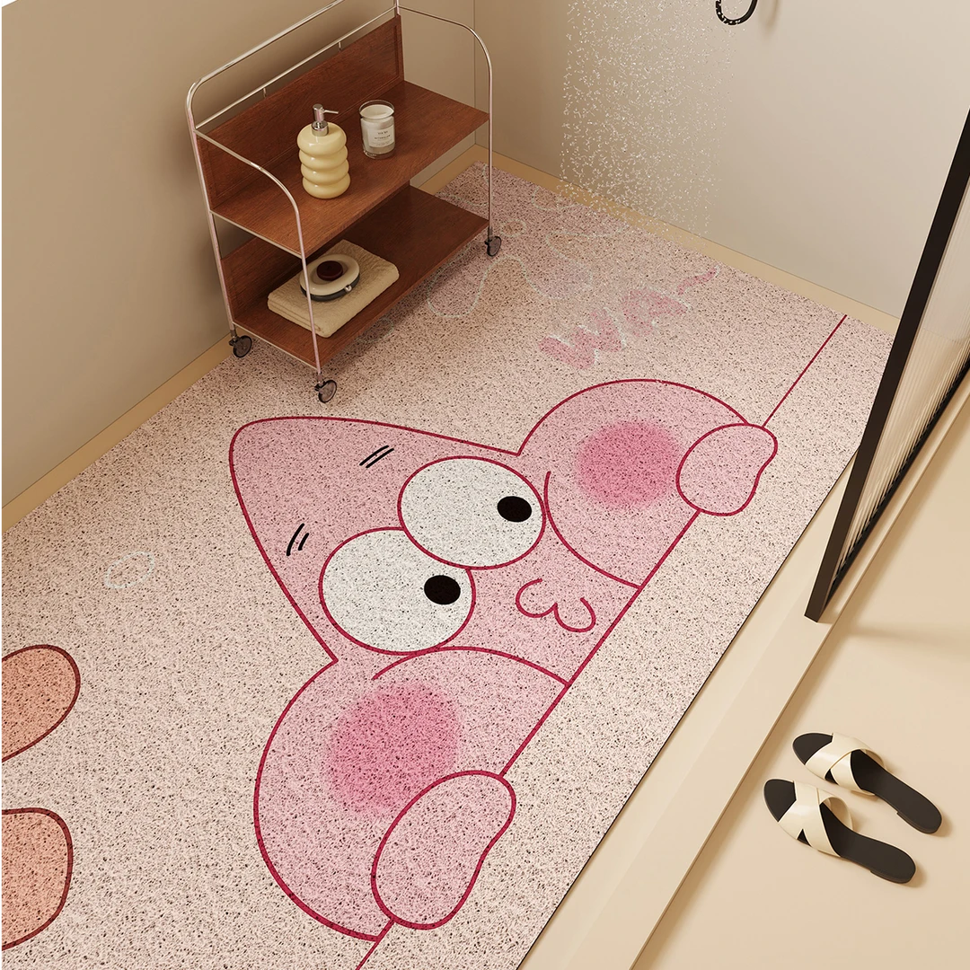 浴室淋浴丝圈满铺地垫隔水脚垫卫生间专用排水可裁剪洗澡防滑防摔