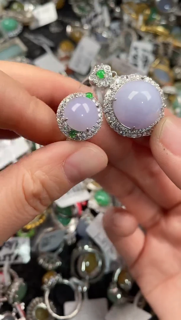 银S925镶嵌戒指翡翠999               6