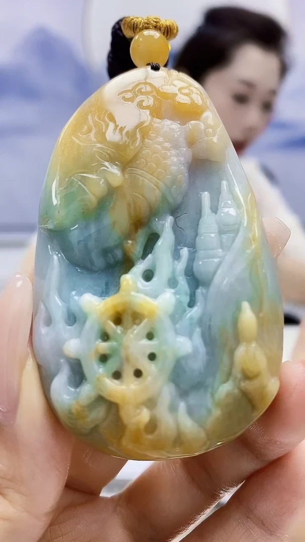 定制翡翠未镶嵌3099xx-毛货挂件52