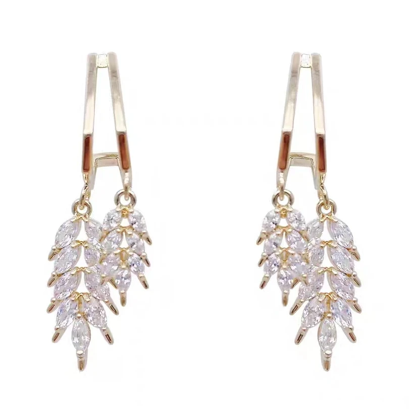 铜合金耳饰 Celesia 金色麦穗耳夹女蚊香盘轻奢耳环法式E0020