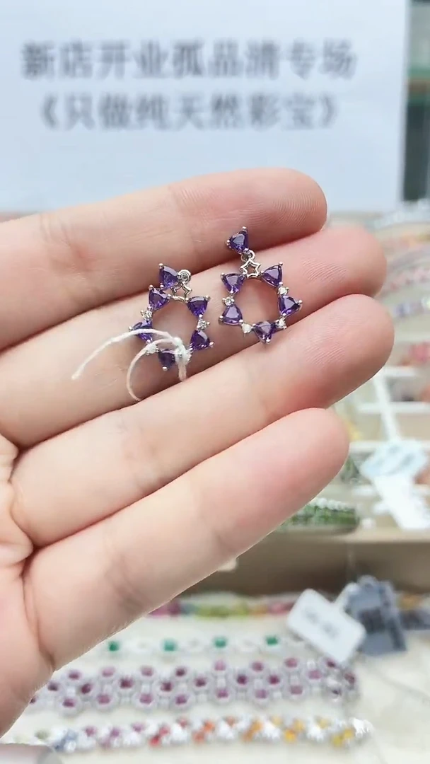 银S925镶嵌耳饰水晶284ZB1119产品一个（多样性）