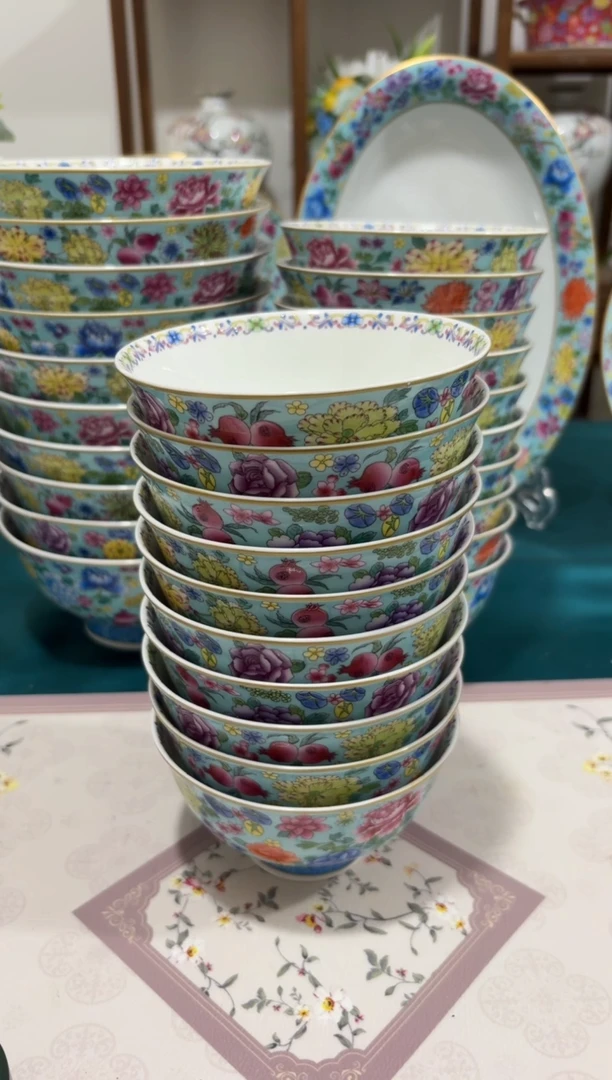 4.5英寸珐琅彩碗10个口径12厘米