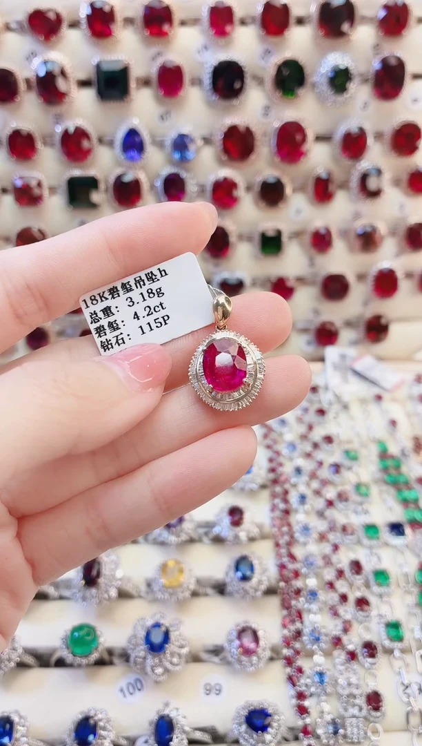 18K金镶嵌吊坠碧玺燕*1