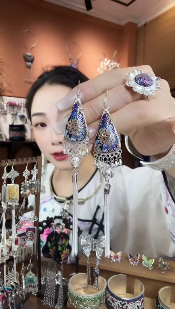 刺绣纯手工民族风耳环