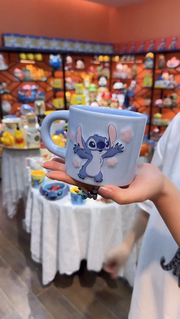 瓷片@@史迪仔蓝色陶瓷马克杯