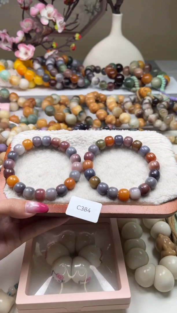 白玉菩提吊坠通货WC384桶珠11mm一串随机