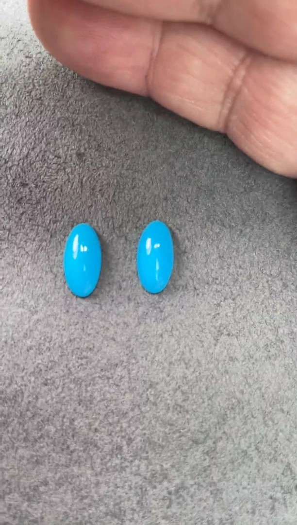 未镶嵌绿松石裸石6*12mm绿松石一对